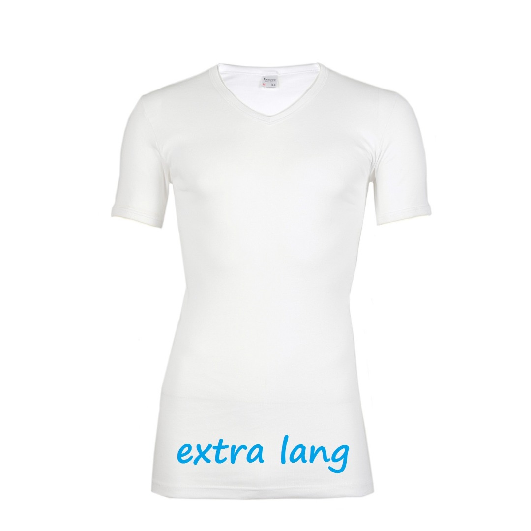 Bevestiging dutje Verst T-shirt extra lang V-hals - Heren hemden en T-shirts - Bodygoed  onderkleding en nachtmode